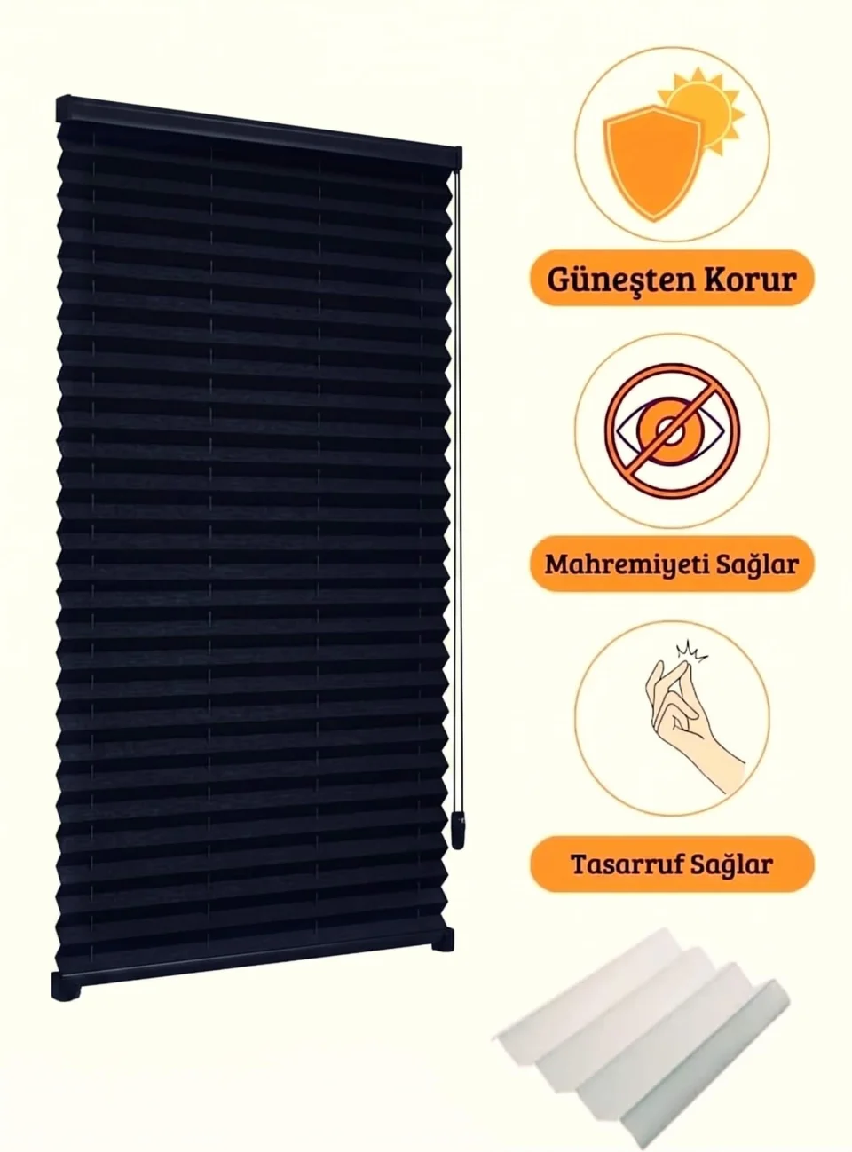 Store Plissé Noir Sur Mesure - Pour Menuiseries Noires, Chambres et Espaces Gaming