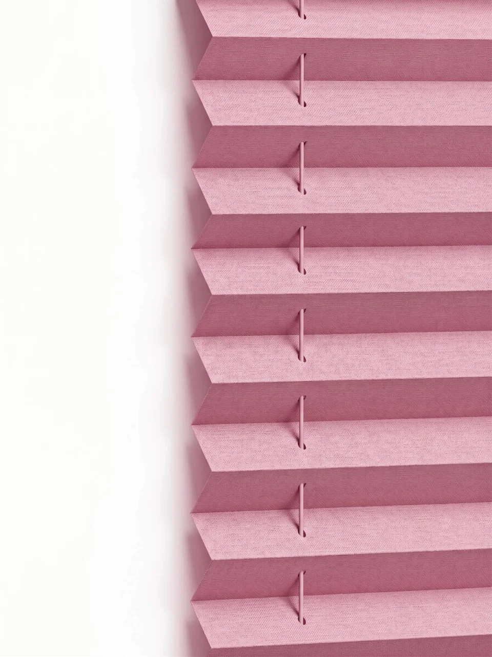 Dust-Proof Pink Pleated Blinds - Glass Balcony & Antibacterial PVC Window Blind Models