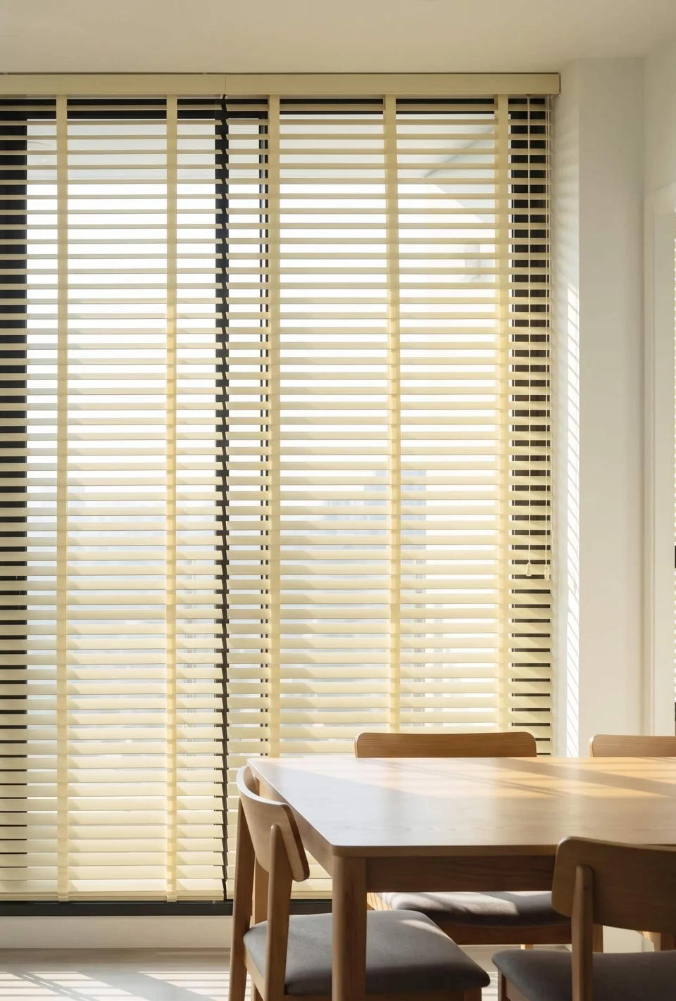 Made-to-Measure Cream Wooden Blinds | Motorized, Tape & Cord Options
