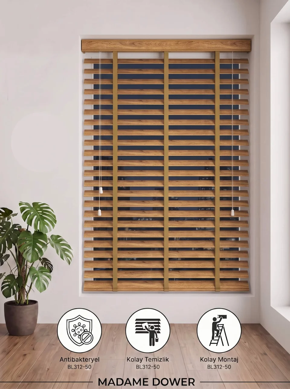 Natural Oak Wooden Blinds | Authentic Wood Grain & Made-to-Measure