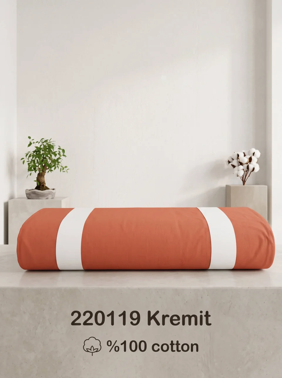 Maßgeschneiderte Terrakotta-Bettwäsche 100% Baumwolle: Laken & Kissen
