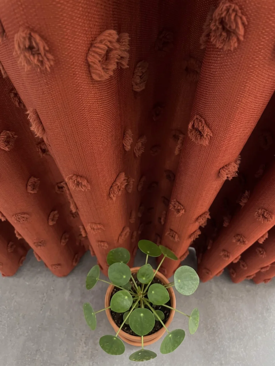 Cortinas de Lino Terracota con Pompones | Hechas a Medida | Boho Tufted Linen Curtain
