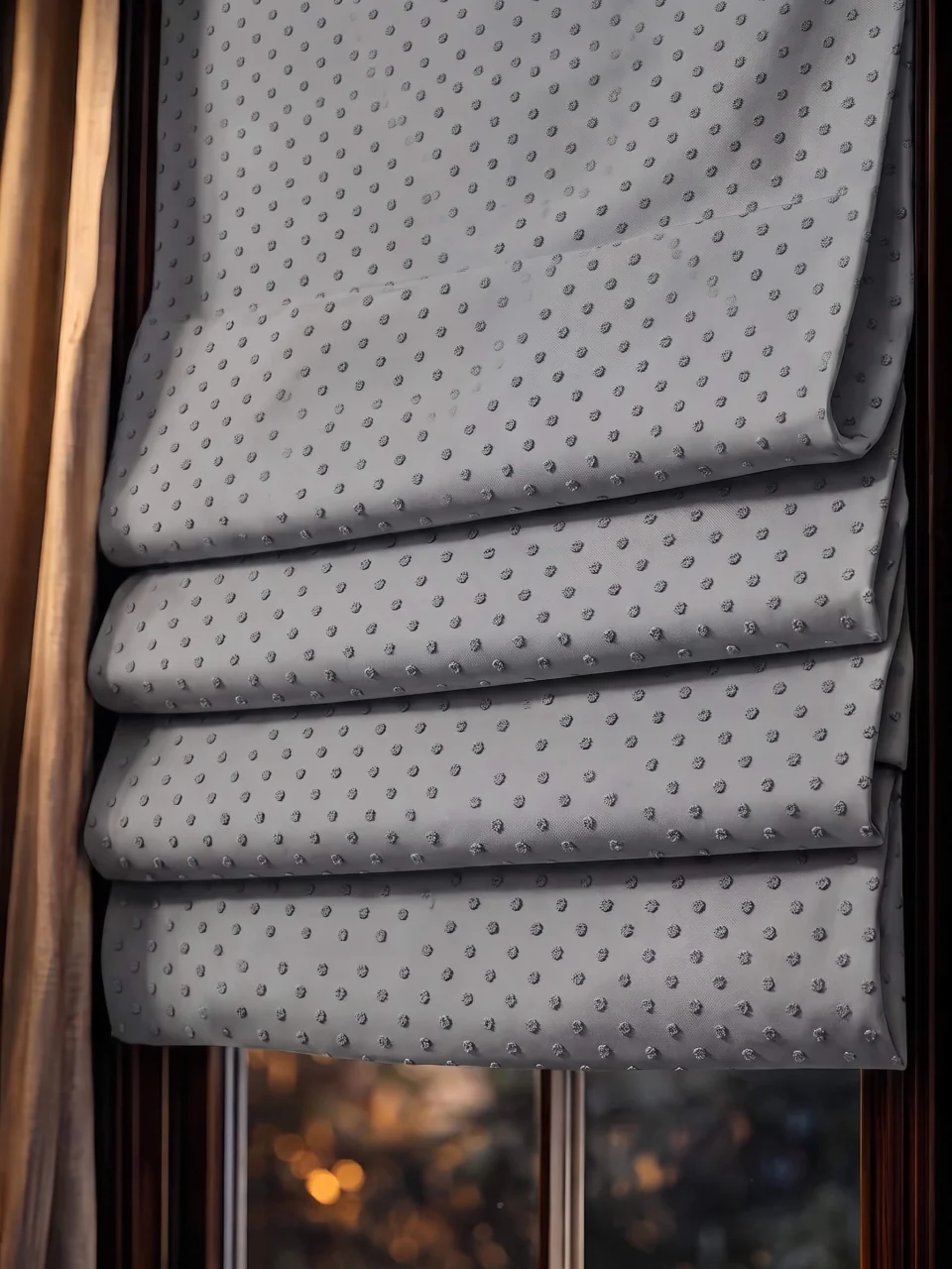 Özel Ölçü Ponponlu Gri Keten Fon Perde | Tufted Linen Curtain | Modern El İşçiliği Perde
