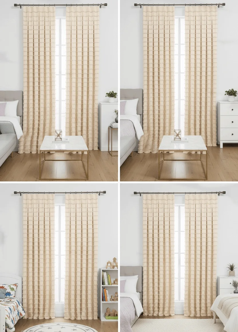 Cortinas a Medida Lino Crema Oscuro | Cortinas Nórdicas Con Relieve Hechas a Mano