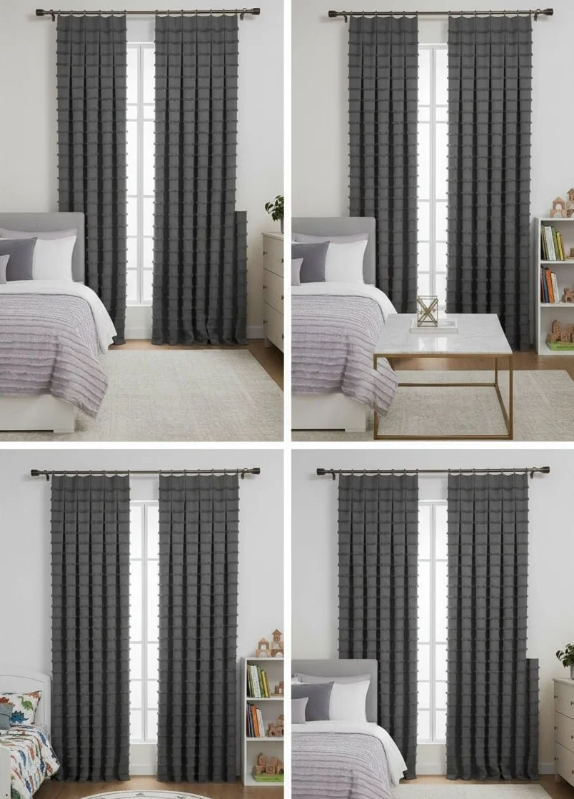 Tende su Misura Grigio Scuro Collezione Wave – Design Strutturato, Moderno ed Elegante