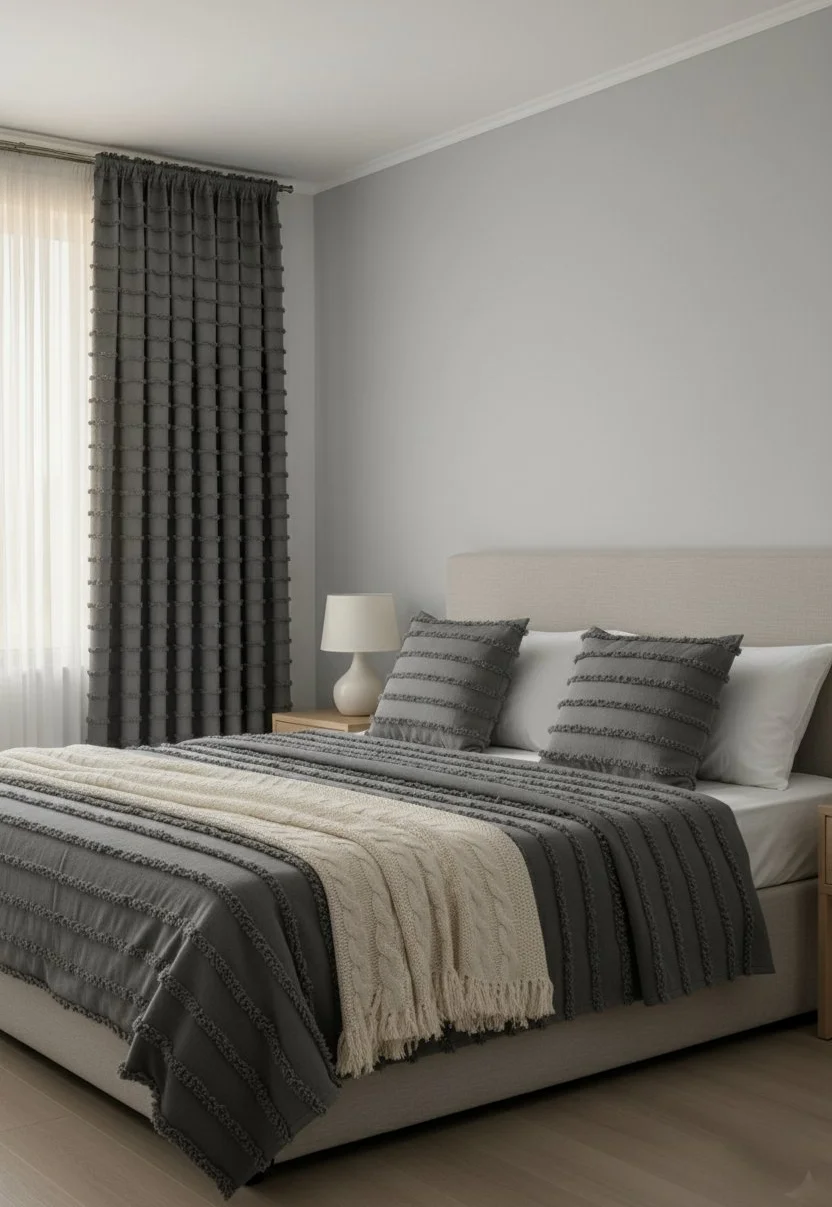 Tende su Misura Grigio Scuro Collezione Wave – Design Strutturato, Moderno ed Elegante