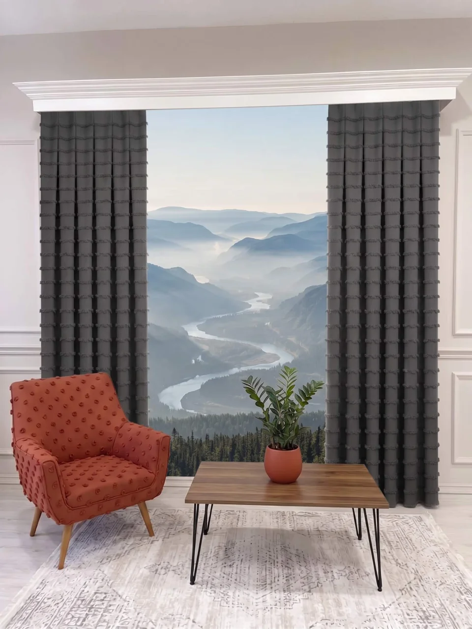 Tende su Misura Grigio Scuro Collezione Wave – Design Strutturato, Moderno ed Elegante