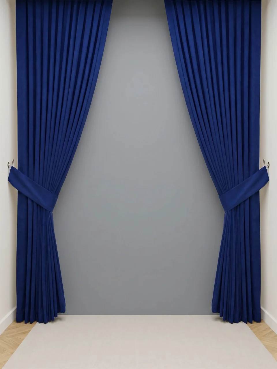Royal / Parliament Blue Velvet Textured Curtains, Custom Size Soft Fabric Solid Drapes - Custom Handmade Dimout