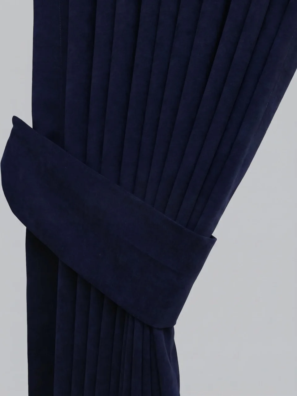 Cortinas de Tela Suave Azul Marino, Cortinas Lisas a Medida con Textura de Terciopelo - Hechas a Mano Dimout
