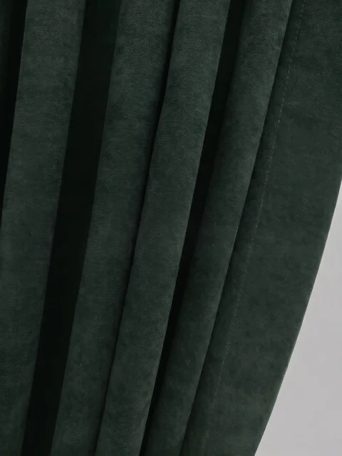 Cortinas de Tela Suave Verde Oscuro / Esmeralda, Cortinas Lisas a Medida con Textura de Terciopelo 5