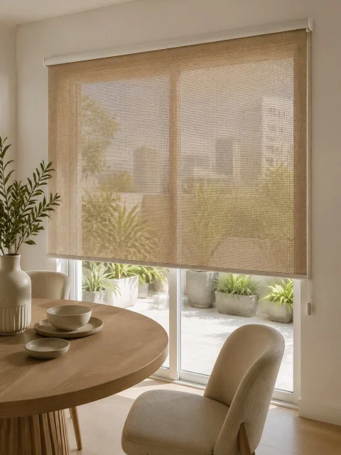 Sun Screen Açık Kahverengi Stor Perde – Koku Yapmaz ve Işık Geçirgen 4