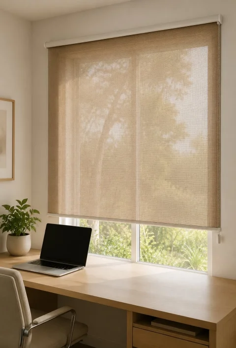 Sun Screen Açık Kahverengi Stor Perde – Koku Yapmaz ve Işık Geçirgen 2
