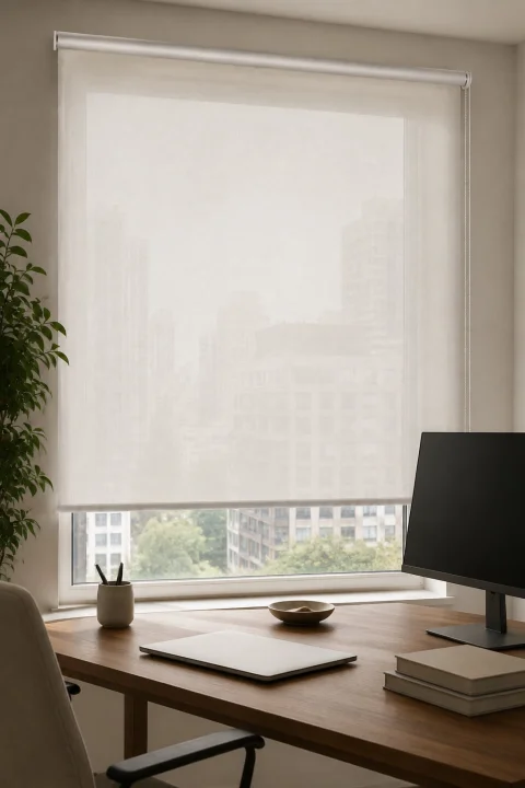 Ekru Screen Rulon Pərdə | 5% Açıqlıq, Avropa İstehsalı 3