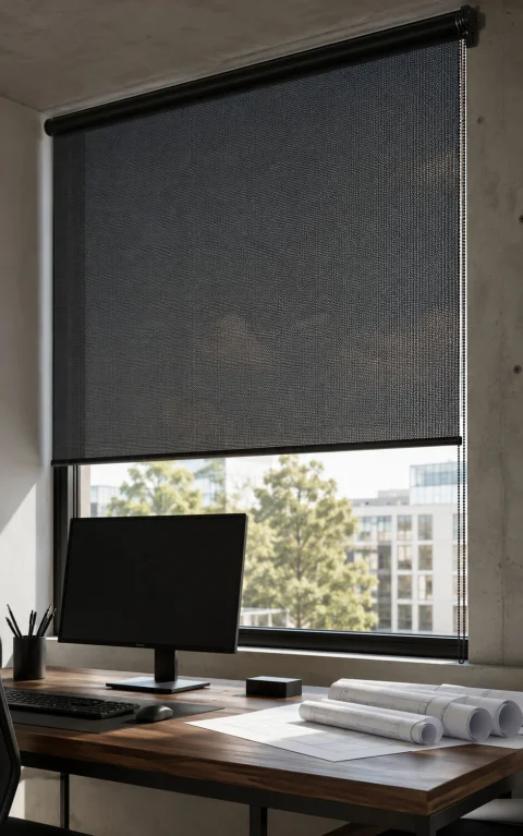Koyu Gri Screen Stor Perde | %5 Açıklık, Ölçüye Özel