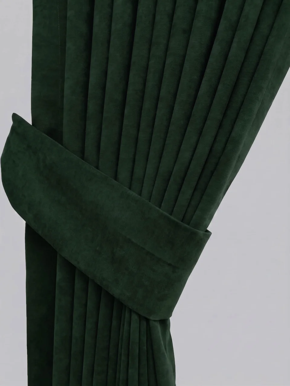 Cortinas de Tela Suave Verde Oscuro / Esmeralda, Cortinas Lisas a Medida con Textura de Terciopelo