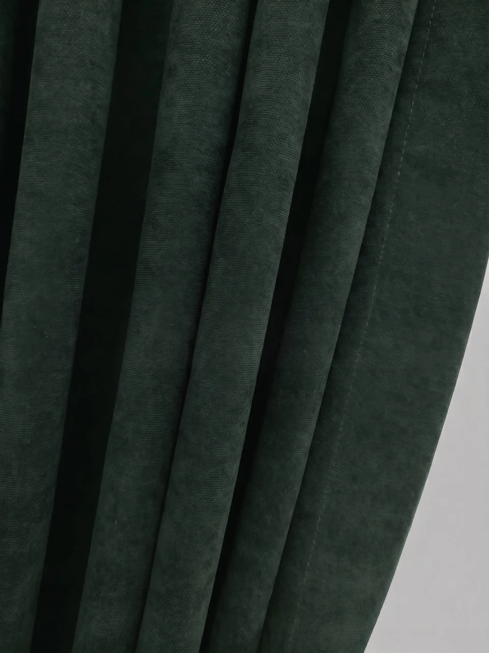 Cortinas de Tela Suave Verde Oscuro / Esmeralda, Cortinas Lisas a Medida con Textura de Terciopelo