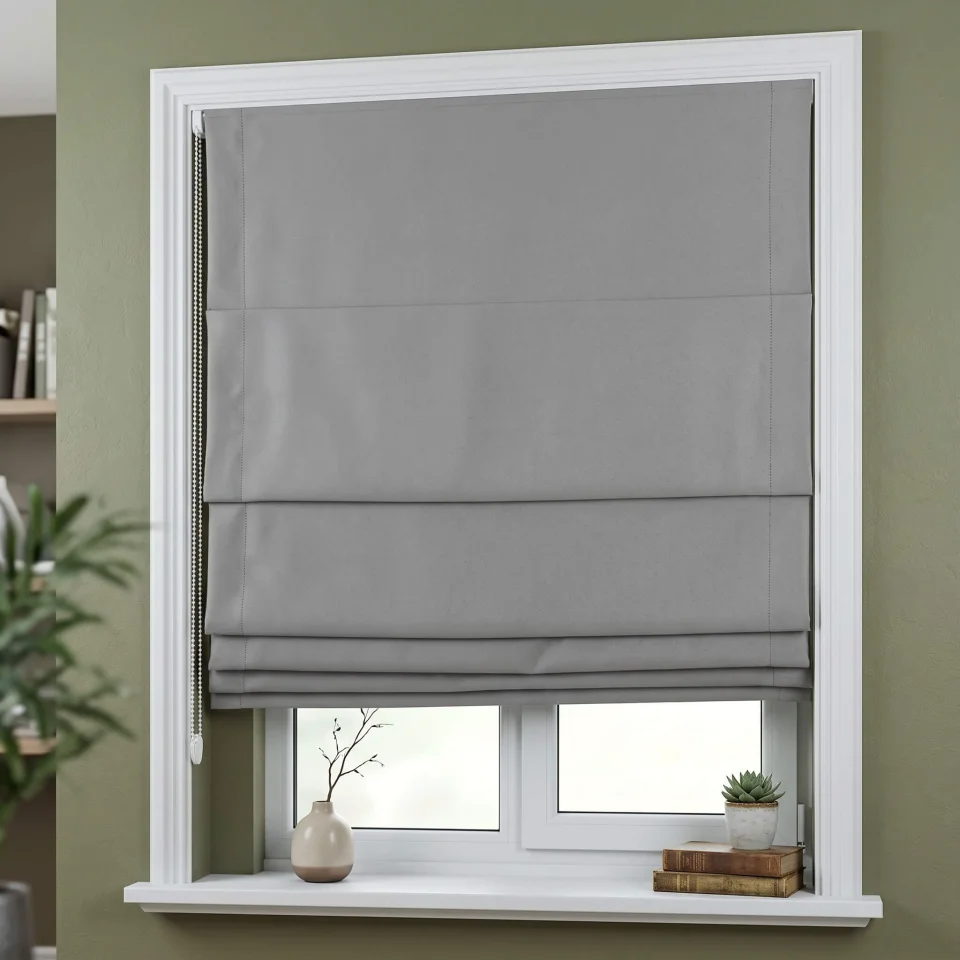 Gri Saten Dokulu Katlamalı Perde | %95 Karartma ve Yalıtımlı