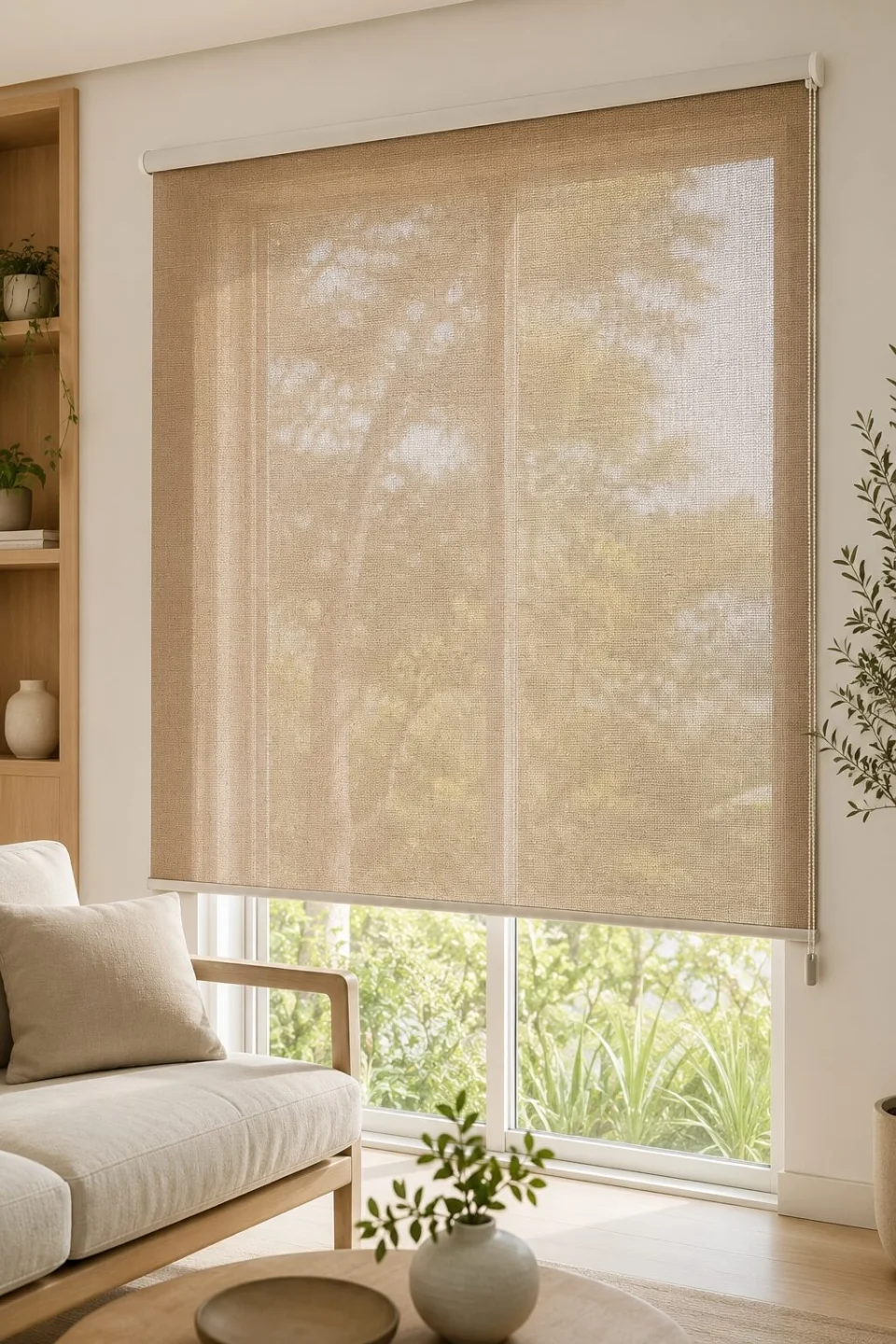 Sun Screen Açık Kahverengi Stor Perde – Koku Yapmaz ve Işık Geçirgen