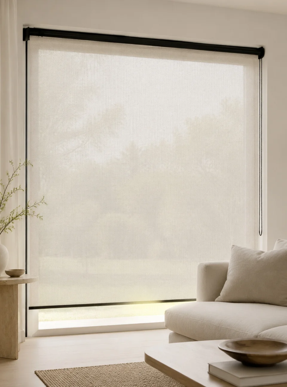 Krem Screen Rulon Pərdə | 8% Açıqlıq və Fərdi Ölçü