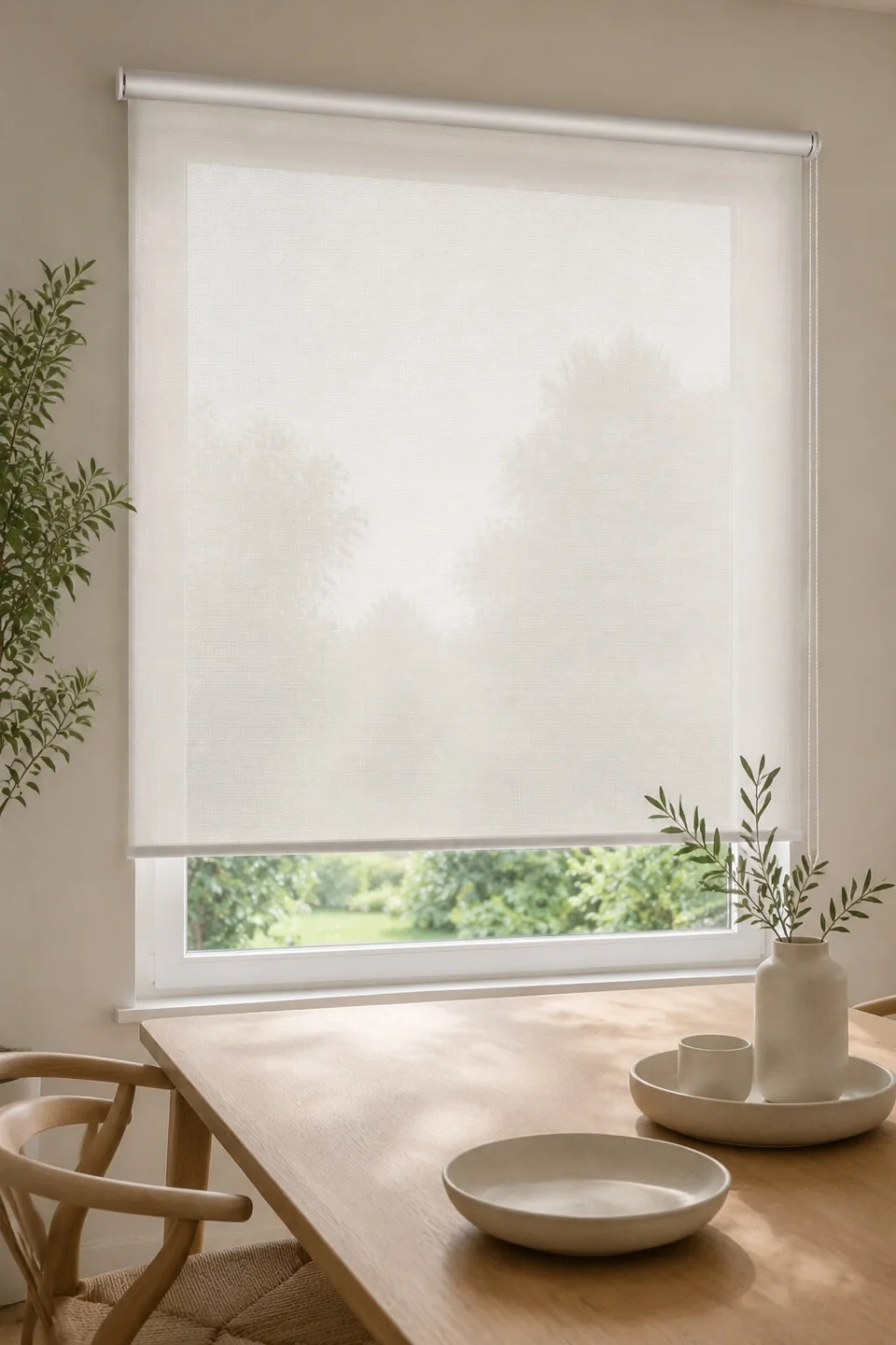 Ekru Screen Rulon Pərdə | 5% Açıqlıq, Avropa İstehsalı