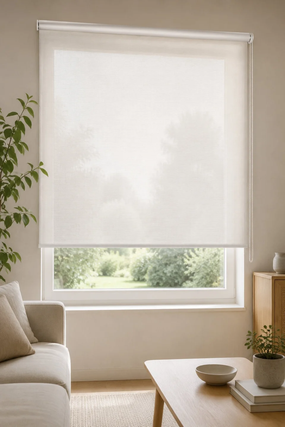 Ekru Screen Rulon Pərdə | 5% Açıqlıq, Avropa İstehsalı